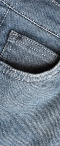 Närbild Detalj Fickan Ljusblå Jeans Denim — Stockfoto