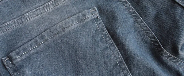 Detalle Cerca Del Bolsillo Trasero Vaqueros Azul Claro Denim —  Fotos de Stock