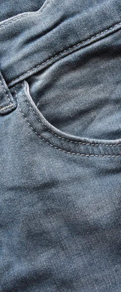 Närbild Detalj Fickan Ljusblå Jeans Denim — Stockfoto