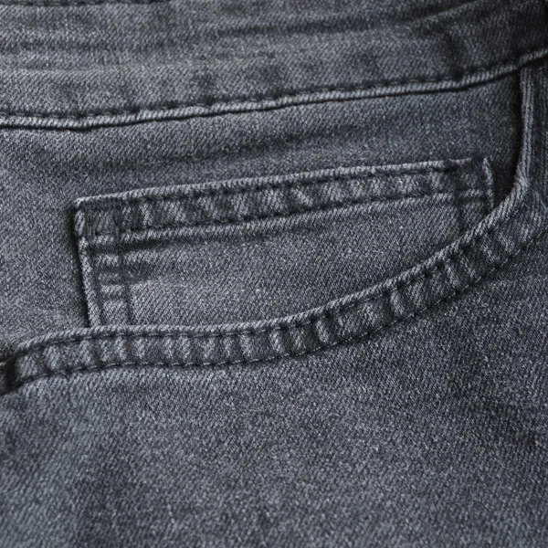 Dettaglio Ravvicinato Tasca Jeans Neri Leggeri Denim — Foto Stock