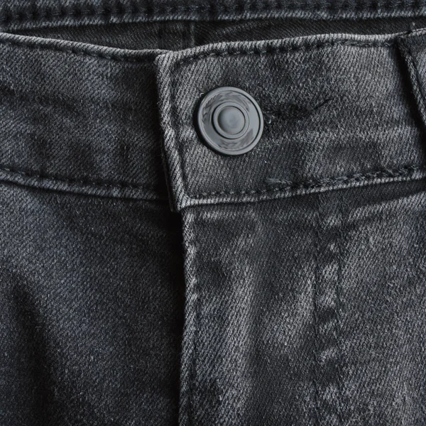 Bolso Com Zíper Botões Detalhe Close Jeans Preto Claro Ganga — Fotografia de Stock