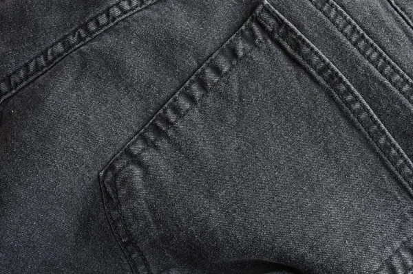 Detailní Záběr Zadní Kapsy Světle Černé Džíny Džíny Detail — Stock fotografie