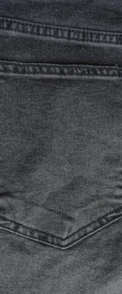 Κοντινό Πλάνο Λεπτομέρεια Πίσω Τσέπη Του Φωτός Μαύρο Τζιν Denim — Φωτογραφία Αρχείου
