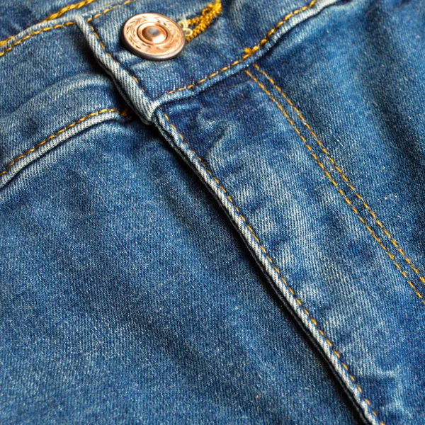 Blixtlås Och Knappar Närbild Detalj Ljusblå Jeans Denim — Stockfoto