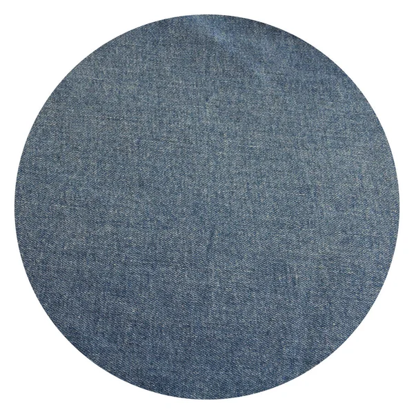 Sem Costura Redonda Azul Jeans Algodão Jeans Tecido Textura Fundo — Fotografia de Stock