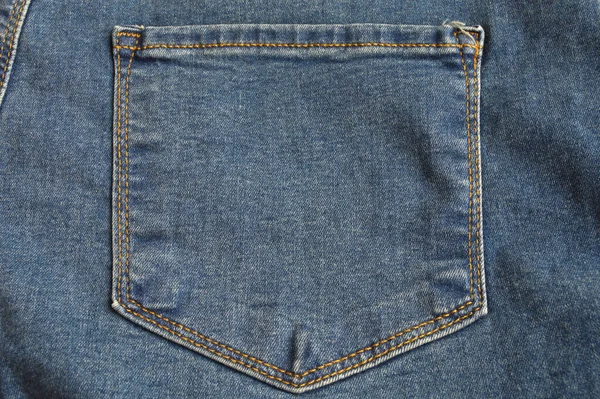 Dettaglio Vicino Della Tasca Posteriore Denim Jeans Azzurro — Foto Stock