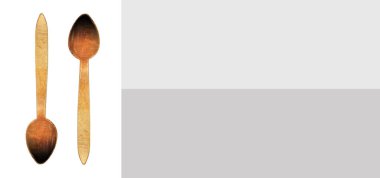 Modern ve eski mutfaklar için geleneksel tahta kaşık, mutfak malzemeleri tahta kaşıklar