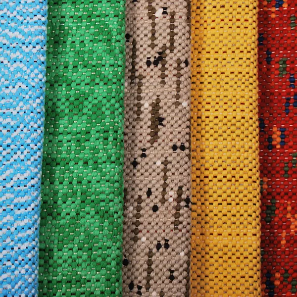 Tapete Colorido Artesanal Tecidos Tapetes Texturas Tapetes Coloridas Piso Textura — Fotografia de Stock