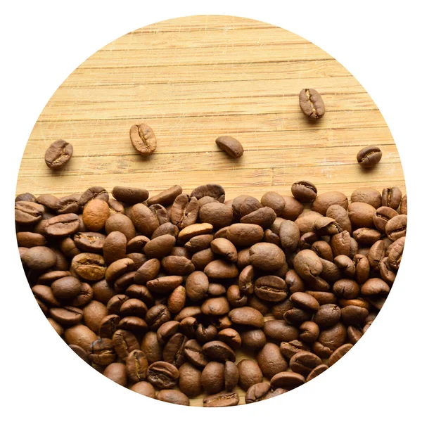 Sorgfältig Ausgewählte Und Geröstete Frische Kaffeebohnen Auf Einem Hölzernen Hintergrund — Stockfoto