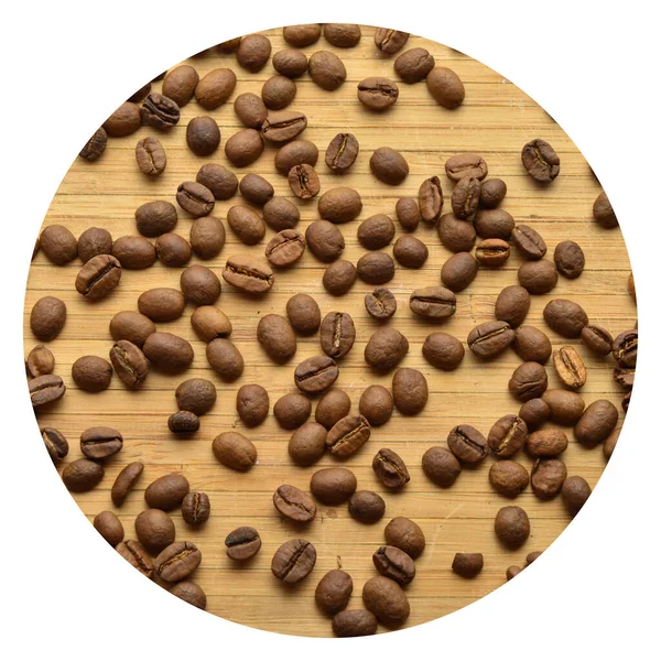 Sorgfältig Ausgewählte Und Geröstete Frische Kaffeebohnen Auf Einem Hölzernen Hintergrund — Stockfoto