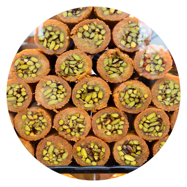 Türkisches Dessert Burma Kadayif Mit Pistazien Eines Der Traditionellen Wunderbaren — Stockfoto