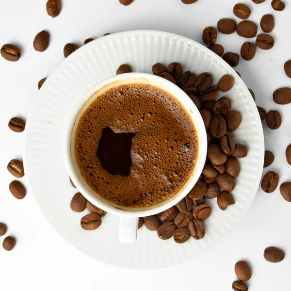 Traditionellt Turkiskt Kaffe Vit Kopp Isolerad Vit Bakgrund — Stockfoto