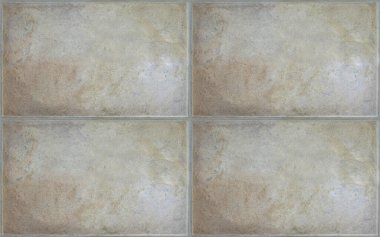 Bej rengi dikdörtgen seramik dikişsiz, kapalı ve açık havada arka plan olarak bir duvarda kullanılabilir.