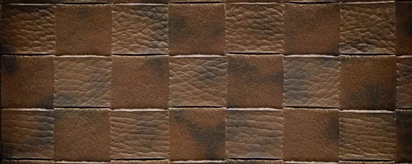 Imitation Rectangle Cowhide Brown Texture Close Useful Background Any Design — Foto de Stock