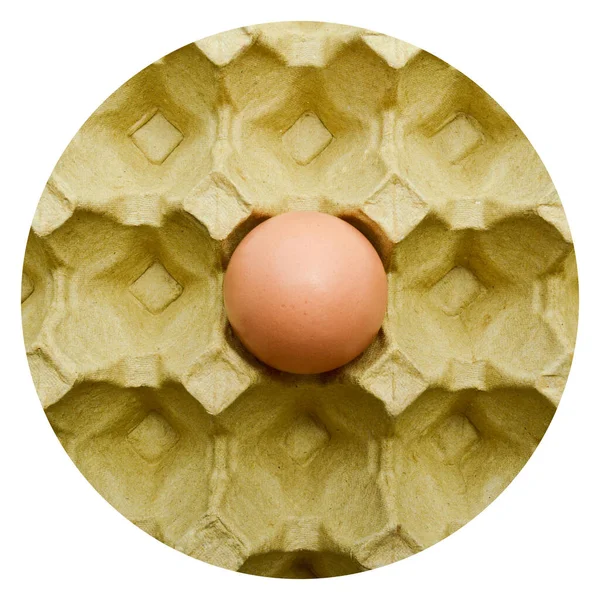 Frische Bio Braune Eier Karton Geschütztes Papier Gelbe Eierschachtel — Stockfoto