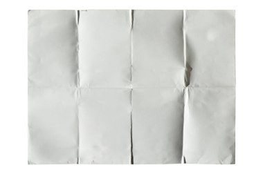 Beyaz kağıt posta beyaz bir arka planda dikdörtgen zarf katlanmış. Şirket yazışmalarında kullanılabilir.