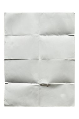 Beyaz kağıt posta beyaz bir arka planda dikdörtgen zarf katlanmış. Şirket yazışmalarında kullanılabilir.