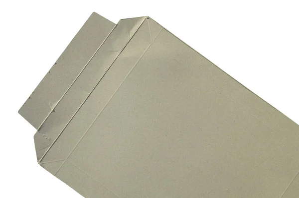 White Cardboard Paper Mail Envelope White Background Can Used Company — стоковое фото