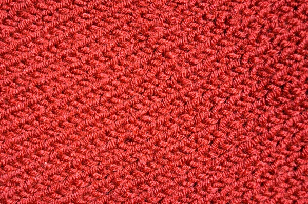 Musterstoff Aus Wolle Handgestrickter Stoff Rote Wolle Hintergrund Textur — Stockfoto