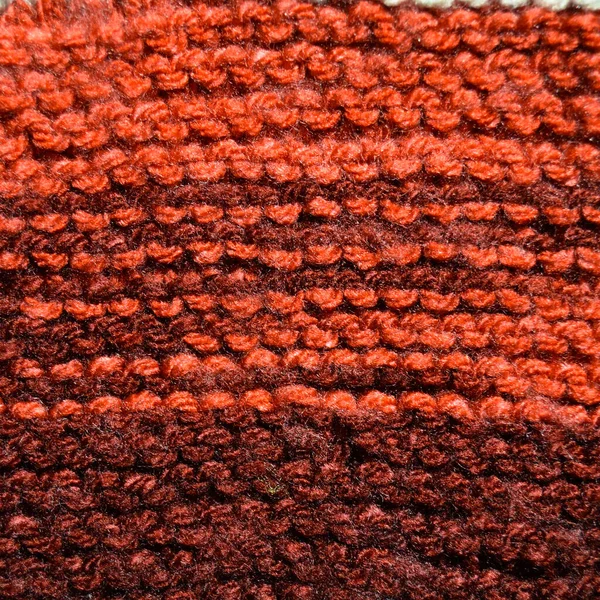 Vzor Tkaniny Vlny Ručně Pletené Tkaniny Červená Vlna Pozadí Textury — Stock fotografie