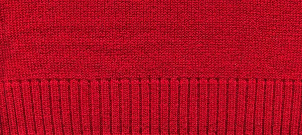 Yünden Desenli Kumaş Yapımı Kumaş Kırmızı Yün Arkaplan Dokusu — Stok fotoğraf