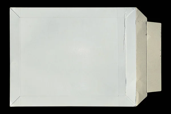 White Cardboard Paper Mail Envelope Black Background Can Used Company — ストック写真