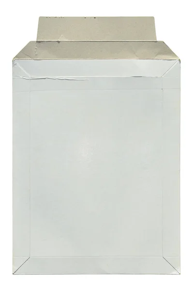 White Cardboard Paper Mail Envelope White Background Can Used Company — Photo