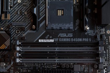 Enjoy exceptional performance with the Asus Tuf Gaming B450M Pro S Gaming black motherboard. August 27 2022 Istanbul Turkey