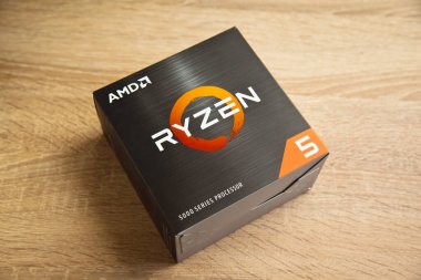 Ryzen 5 processor and gray box for superior performance in desktop computers, Istanbul Turkey August 27 2022