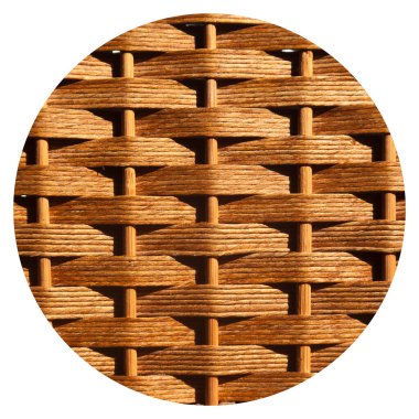 El yapımı geleneksel ve kuru dallarla Rattan yuvarlak hasır dokusu hasır kahverengi doku arka planı, doğal desen dokunmuş hasır hasır.