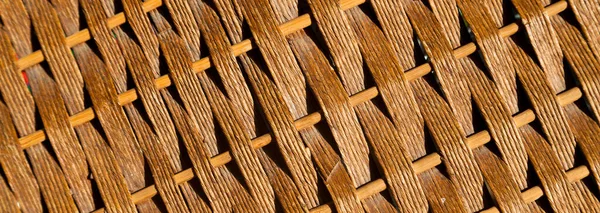 Rattan Rectangle Wicker Texture Handmade Traditional Dry Branches Wicker Brown — Stock Photo, Image