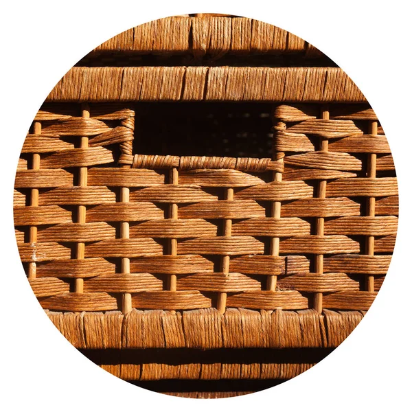 Rattan Wicker Brown Basket Handmade Traditional Dry Branches Natural Pattern — Stock Photo, Image