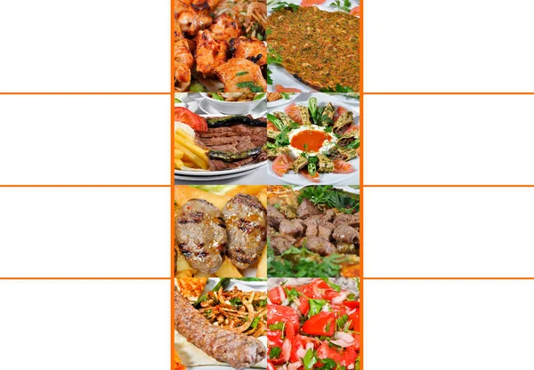 Brochure Flyer Works Turkish Kebab Restaurants Turk Cuisine Kebab Varieties — Stock Photo, Image