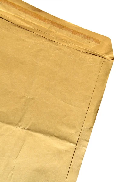棕色和米黄色在白色透明的背景上打开纸板纸邮件信封 可用于公司往来公文 — 图库照片