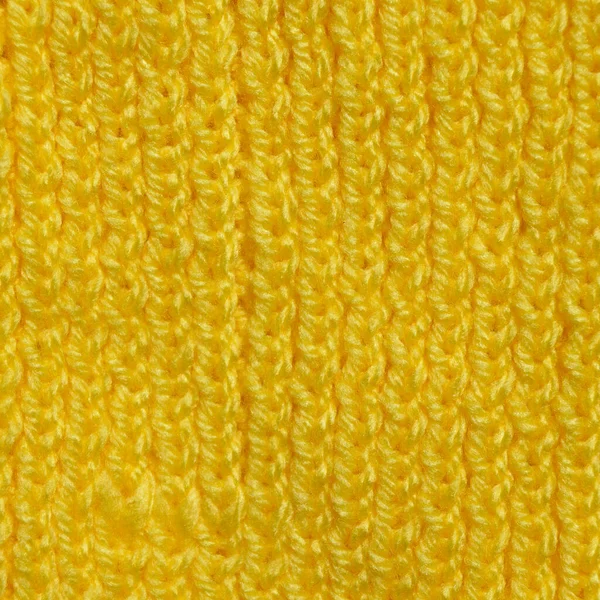Wzór Tkaniny Wełny Ręcznie Robiona Dzianina Żółta Wełna Tło Tekstury — Zdjęcie stockowe