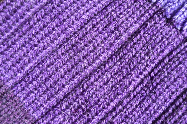 Шаблон Ткани Шерсти Фиолетовая Текстура Трикотажной Ткани Ручной Работы — стоковое фото
