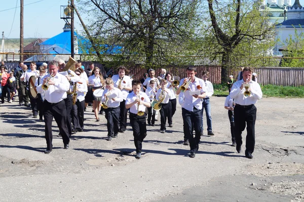 The Group musician go on holiday 9 May in 2014 in Mstyore,Russia — Stock Photo, Image