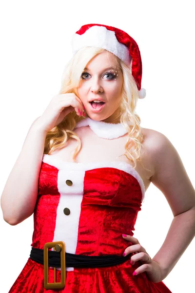 Beautiful sexy santa girl wearing santa claus clothes — Stock Photo, Image