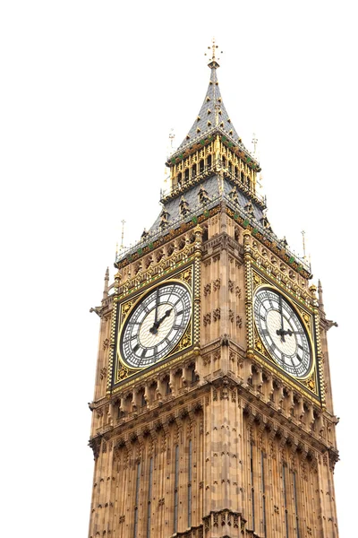 De big ben van de toren op geïsoleerde witte achtergrond — Stockfoto