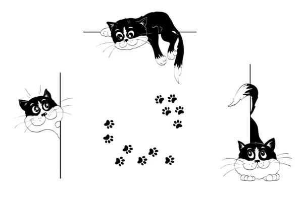 Telaio con gattini allegri — Vettoriale Stock