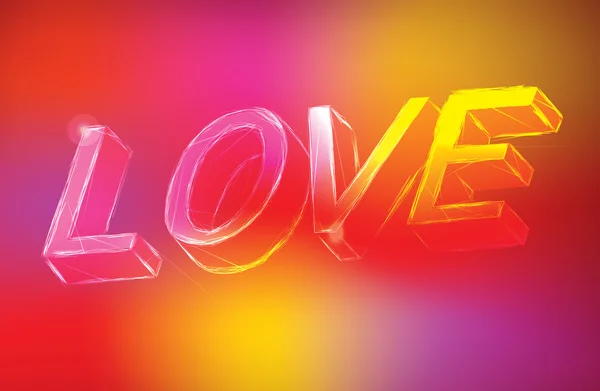 Congratulação pelo Dia de São Valentim com neon texto brilhante Amor — Fotografia de Stock