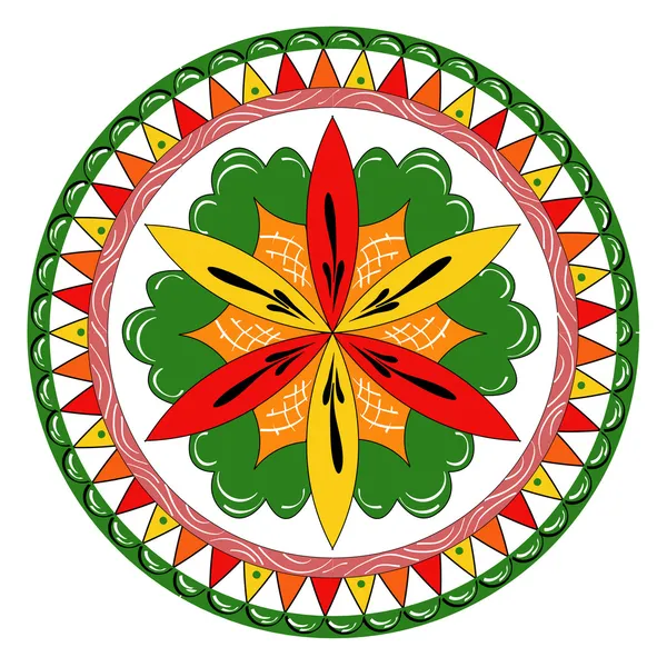 Russische traditionele ornament met bloemen van severodvinsk regio — Stockvector