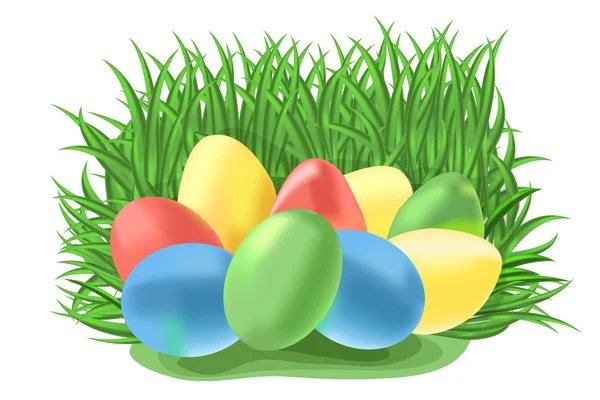 Easter eggs hiding in green grass — Stock Photo, Image