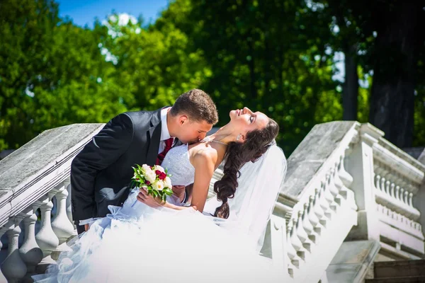 Beautiful bride with groom — Stock Photo, Image