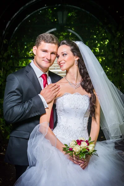 Beautiful bride with groom — Stock Photo, Image