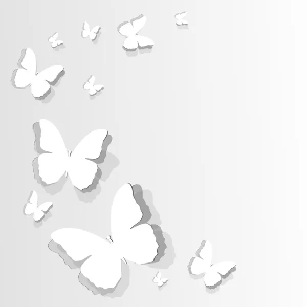 Mariposas de papel revoloteando — Vector de stock