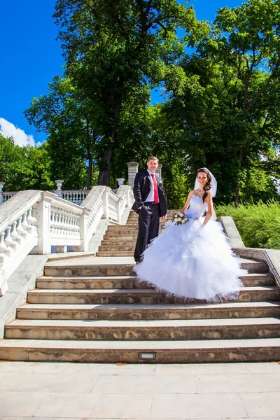 Beautiful bride with groom — Stock Photo, Image