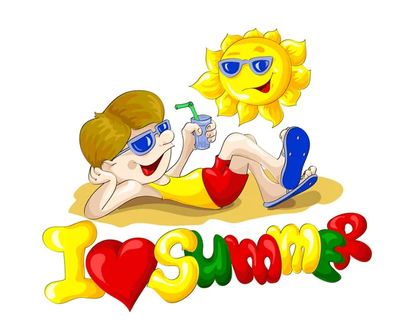 Sonne und Sommer — Stockvektor