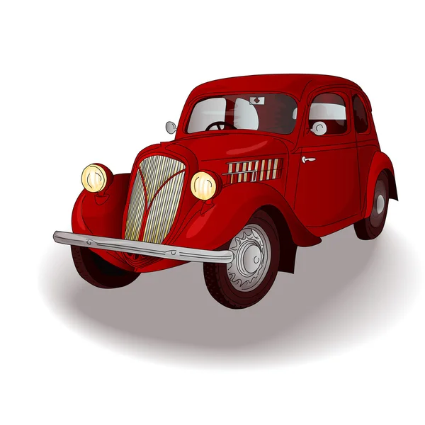 Carro retro vermelho —  Vetores de Stock