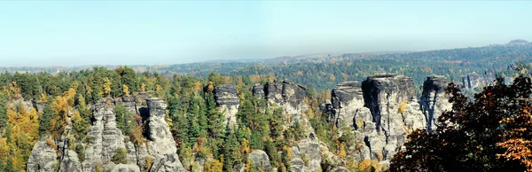 Πανόραμα βουνά ψαμμίτη elbe, Γερμανία — Φωτογραφία Αρχείου